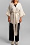 Cool and Comfortable Unisex Ecru 100% Cotton Muslin Home/Beach Wear Kimono - 2