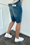 Men's Blue Ripped Jeans Denim Shorts - 3