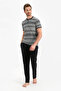 Scalloped Black Men's Bermuda Suit - 2