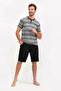 Scalloped Black Men's Bermuda Suit