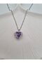 OCEAN HEART ZIRCON STONE STEEL NECKLACE