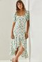Women's Aqua Green Balloon Sleeve Ruffle Detailed Hidden Zipper Dress 60251373 - 5