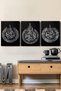 Ayetel Kursi Felak Nas Surah Silver 3 Piece Canvas - Canvas Painting