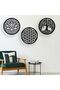 Tree of Life Flower of Life Lotus Flower Meaningful 3 Piece Wall Decor Painting - 4