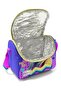 Girls' Three-Compartment Primary and Secondary School Backpack+ Lunch Box - Lavender Turquoise with Earflaps - 3