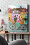 Girl on a Bicycle Canvas - Canvas Painting - 2