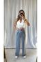 Linen Palazzo Women's Trousers - Mini Waist Elastic - 4