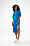 Tdress Long Crew Neck Two Side Slit Oversize T-Shirt Dress - 5