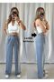 Linen Palazzo Women's Trousers - Mini Waist Elastic
