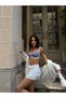 Women's White Mikanos Ruffled Shorts Mini Skirt Nwj-Etk-131022 - 3