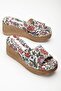 Straw Patterned Women's Wedge Heel Slippers