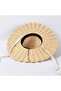 Women's Large Wide Brim Wavy Ruffles Handmade Organic Straw Hat - 5