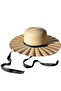 Women's Large Wide Brim Wavy Ruffles Handmade Organic Straw Hat - 8