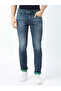 Mid Rise Faded Jeans with Button Closure
