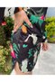 Floral Patterned Wide Sleeve Famous Brand Model Mini Dress - 4