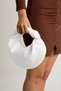 Moon White Knitted Patterned Women's Handbag with Knot Detail - 2