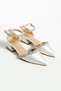 Nervi̇a Ankle Strap Stoned 3 cm Heeled Classic Ballerina Women's Shoes - 2