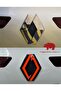 Renault Clio 5 (2019-2024) New Design Emblem Skin Sticker - Matte Orange & Matte Black - 3