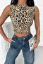 Leopard Print Crop Top - 4