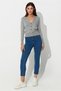 Gray Melange V-Neck Basic Knitwear Cardigan - 3