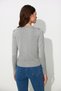 Gray Melange V-Neck Basic Knitwear Cardigan - 6