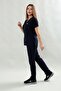 Basic Comfort Navy Blue Women's Surgical Suit Lycra Scrubs Doctor's Coat Medical Uniform - 3