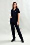 Basic Comfort Navy Blue Women's Surgical Suit Lycra Scrubs Doctor's Coat Medical Uniform - 2