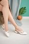 Square Toe Women's White Patent Leather Casual Back Open New Classic Shoes - 3