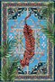 Mira 1112 Blue Leopard Ethnic and Botanical Themed Woven Base Carpet