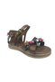 Graphene Booties Girls' Sandals Brown Cross Scarf Beaded Casual Shoes - 2