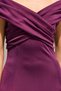 Off Shoulder Neck Pleated Detail A-Line Maxi Dress - 4