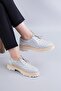 Lotti̇e Genuine Leather Orthopedic Women's Daily Shoes Silver - 2