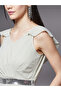 Embellished Waist Ruffle Sleeves A-Line Maxi Dress - 4