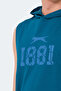 Vasilisa Men's Sleeveless Kangaroo Pocket Petrol T-Shirt - 4