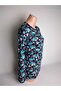 Women's Black Green V-Neck Long Sleeve Side Slit Summer Viscose Stretch Fabric Mom T- Jersey Blouse - 2