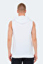 Vasilisa Men's White T-Shirt with Kangaroo Pocket Without Sleeves - 2