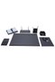 8-Piece Gray Anthracite Desk Set - Chrome with Piece Cover and Pen - 3