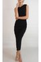 WOMEN'S BLACK PENCIL DRESS WITH KNOT COLLAR DETAIL YY101153 - 2