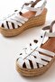 684-02 White Orthopedic Genuine Leather Wedge Women's Sandals - 4