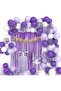 Luxury Purple Lilac White Birthday Balloon Chain Set - 2