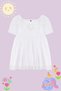 White Girl Tulle Detail Party/Wedding/Birthday Knitted Dress Tkdss24El00004
