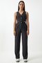 Women's Black Pinstripe Knitted Vest Pants Suit Mc00287 - 3