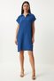 Women's Navy Blue Polo Neck Summer Loose Linen Ayrobin Dress To00138