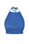 Indigo Textured Crop Halter Neck Stretchy Knitted Blouse TWOSS24BZ00602 - 6