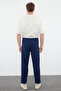Lacivert Pileli Klasik Baggy Fit Kumaş Pantolon TMNSS24PL00024 - 5