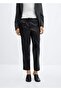 Leather look elastic waist pants