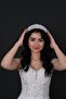 تاج الزفاف الكثيف المطرز بالكريستال - منحني باشاك - 5