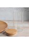 Set of 6 1300 ml Bamboo Jar with Lid Spice Jar Vacuum Borosilicate Glass Krdln - 6