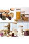 Set of 6 1300 ml Bamboo Jar with Lid Spice Jar Vacuum Borosilicate Glass Krdln - 4