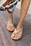 Lambo Unisex Findik Nude Platform Toe-Post Beach-Daily Eva Slippers - 3